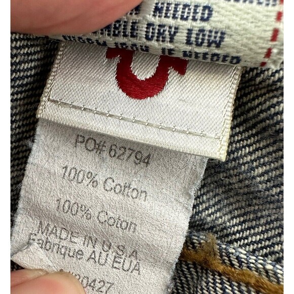 TRUE RELIGION Joey Skirt Mini Denim Embelished Jean Skirt Women’s Size 26 - Picture 8 of 8